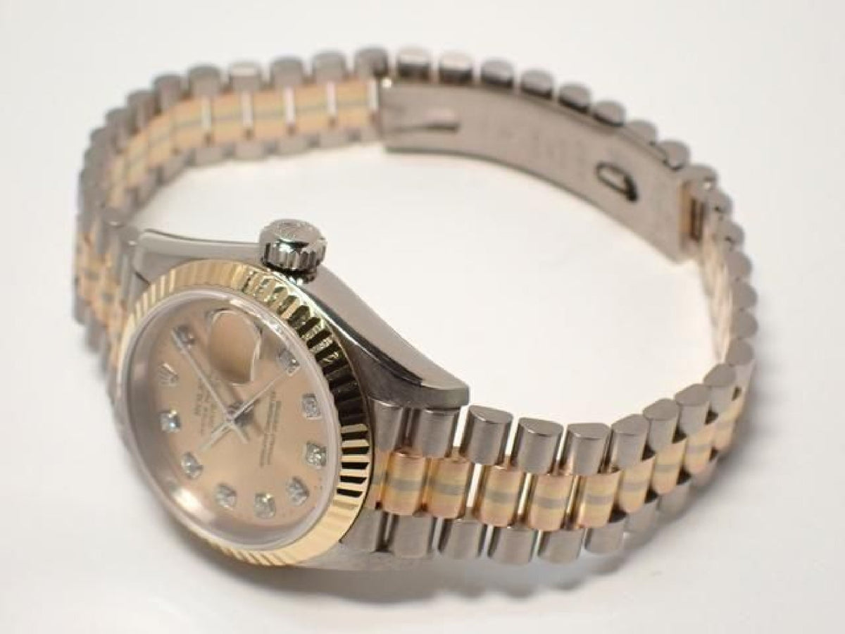 ROLEX Datejust Tridor 18KWG/ President-armband champagne wijzerplaat 10P diamant index '98 Heren 193284152 hannari-shop