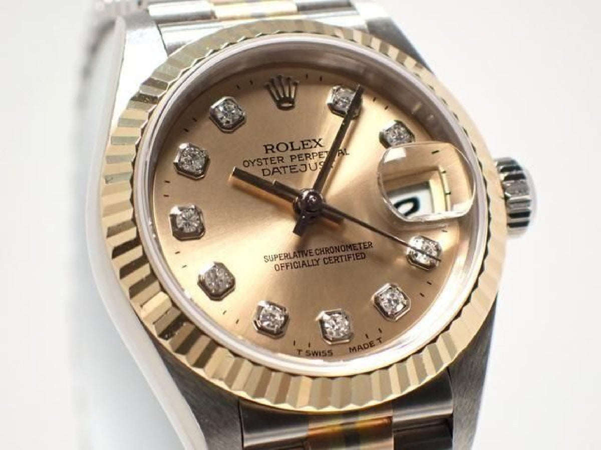 ROLEX Datejust Tridor 18KWG/ President-armband champagne wijzerplaat 10P diamant index '98 Heren 193284152 hannari-shop