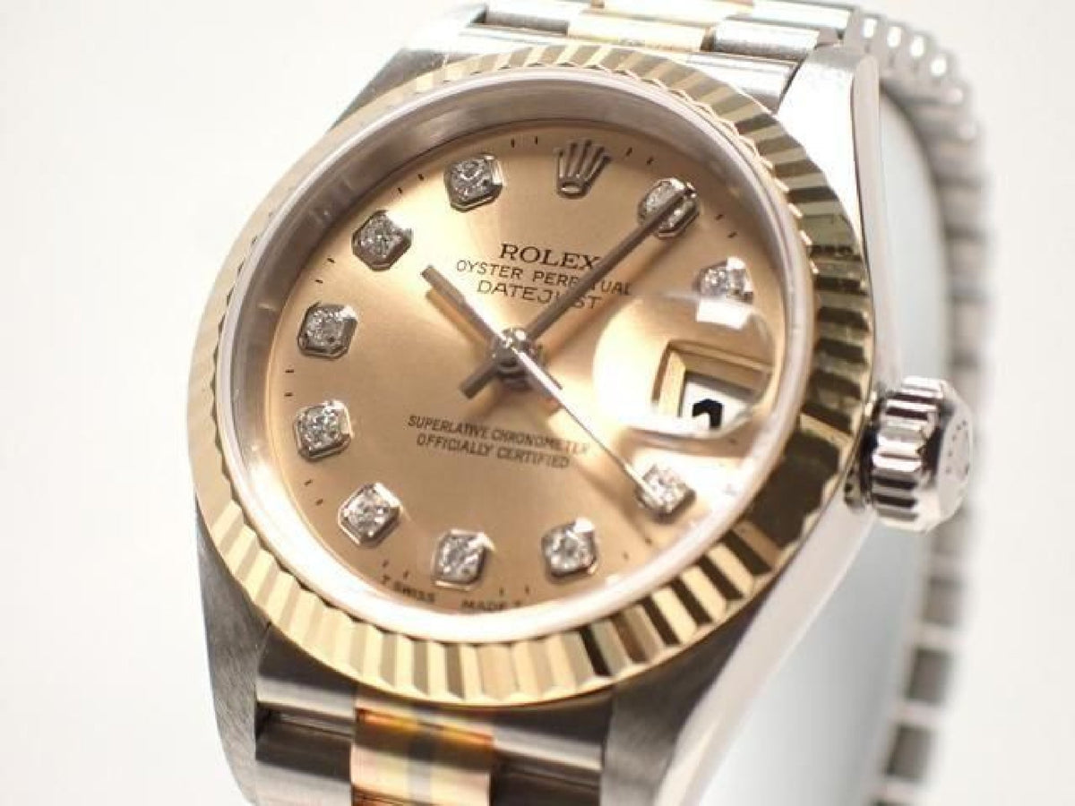 ROLEX Datejust Tridor 18KWG/ President-armband champagne wijzerplaat 10P diamant index '98 Heren 193284152 hannari-shop
