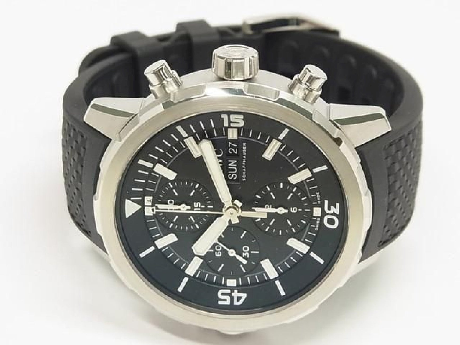 IWC Aquatimer Chronograph zwarte IW376803 authentieke armband heren 193350077 hannari-shop