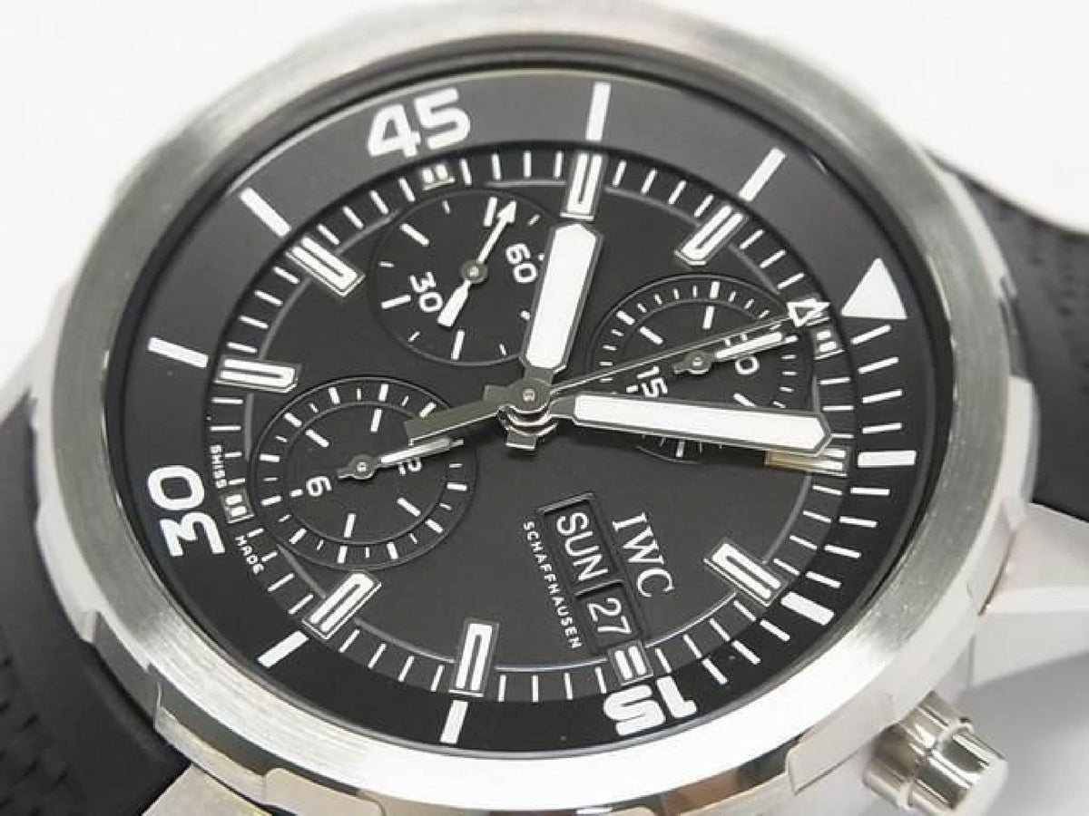 IWC Aquatimer Chronograph zwarte IW376803 authentieke armband heren 193350077 hannari-shop