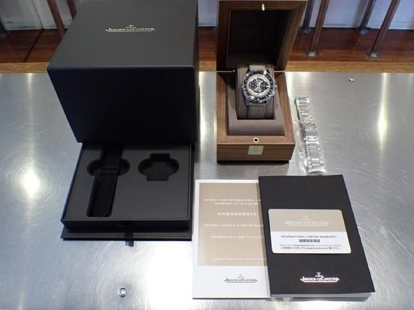 JAEGER LECOULTRE Polaris Chronograph gray Genuine goods SS Bracelet '23 Mens 193358909 hannari-shop