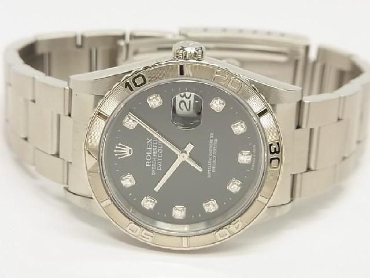 ROLEX Datejust Thunderbird black 10P diamond 16264 Y series Mens 193617499 hannari-shop