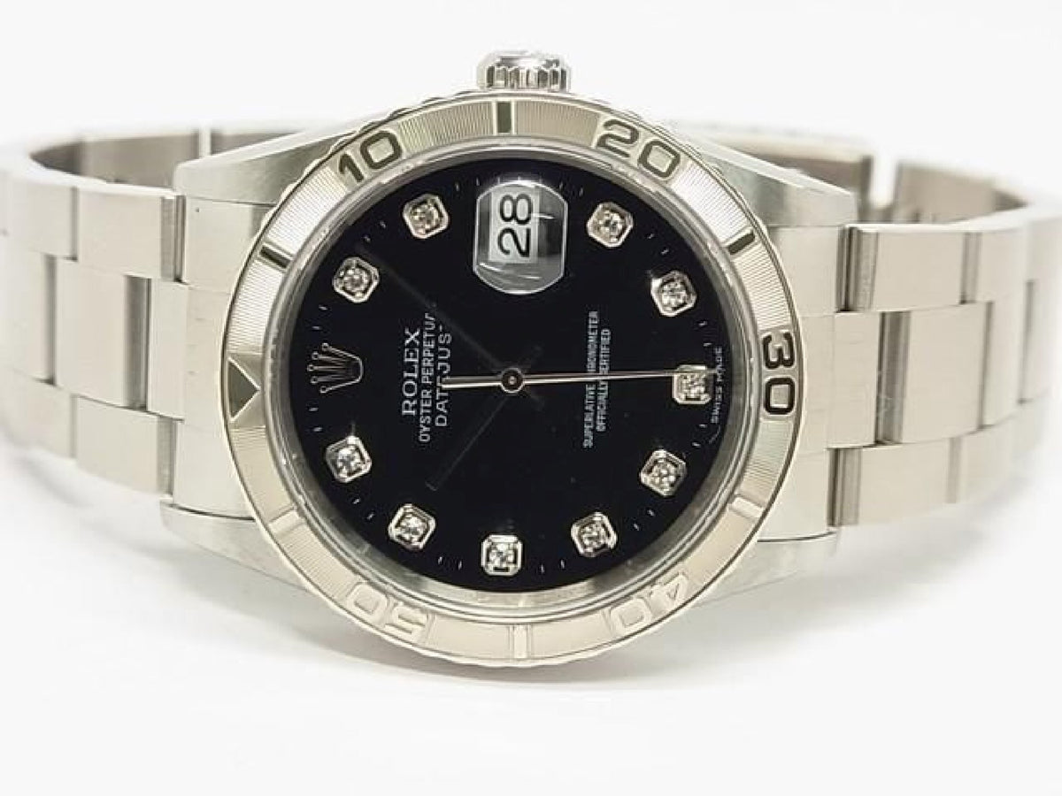 ROLEX Datejust Thunderbird black 10P diamond 16264 Y series Mens 193617499 hannari-shop
