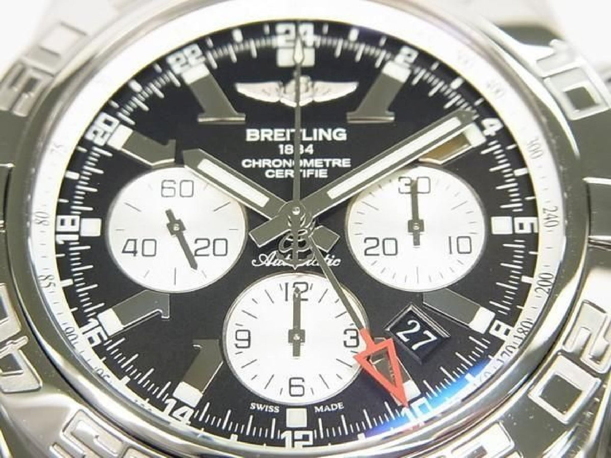 BREITLING Chrono Mat GMT black A041B69PA Genuine goods Mens 193619081 hannari-shop