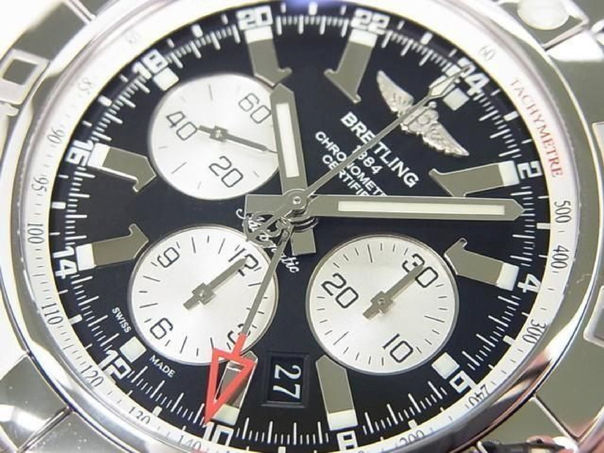 BREITLING Chrono Mat GMT black A041B69PA Genuine goods Mens 193619081 hannari-shop