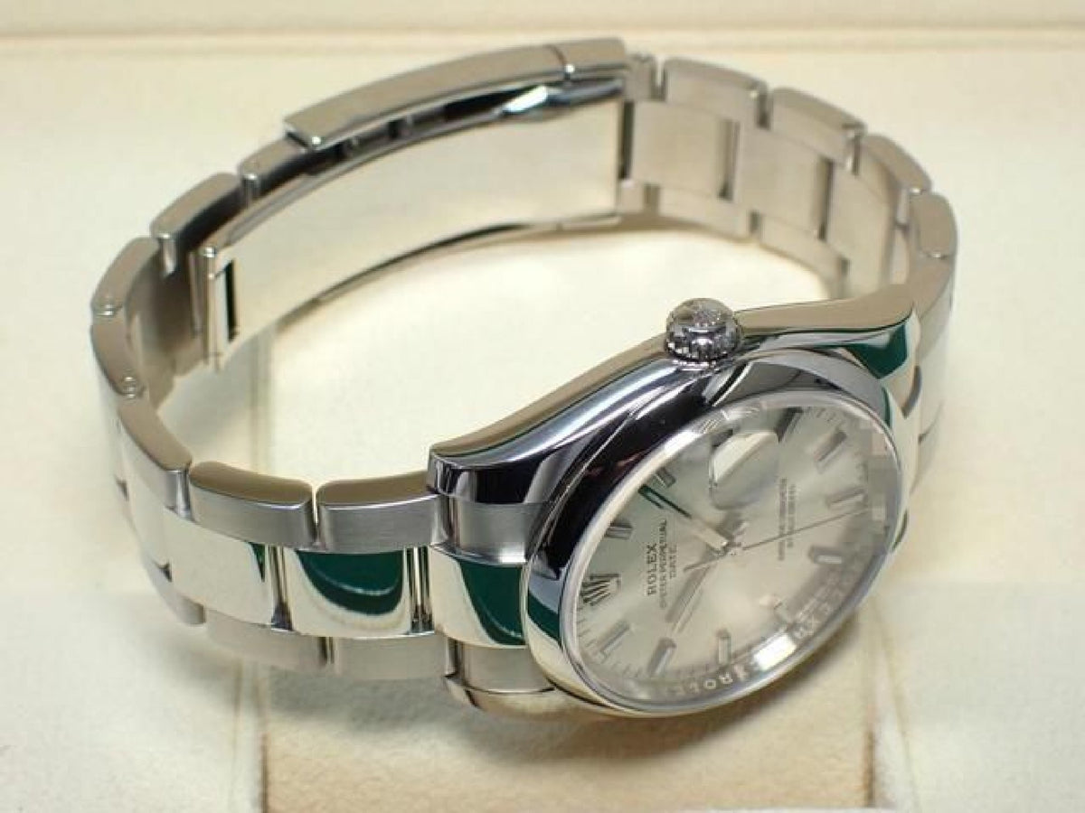 ROLEX Oyster PERPETUAL date silver Dial 115200 '21 Mens 193650586 hannari-shop