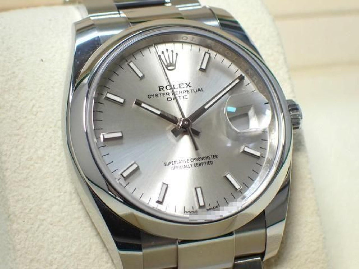 ROLEX Oyster PERPETUAL date silver Dial 115200 '21 Mens 193650586 hannari-shop