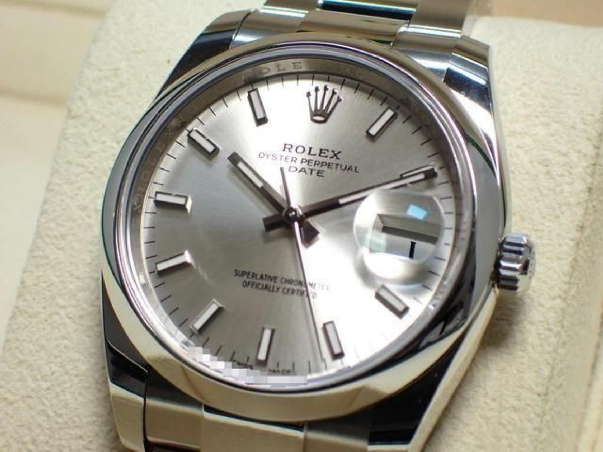 ROLEX Oyster PERPETUAL date silver Dial 115200 '21 Mens 193650586 hannari-shop
