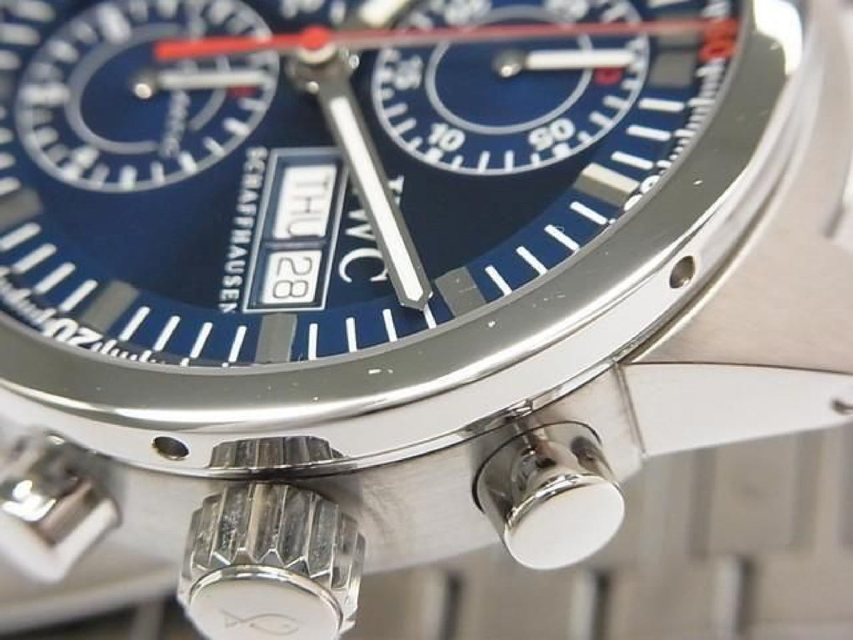IWC GST Chronograph Rattrapante blue Dial 3715-008 Mens 193686797 hannari-shop