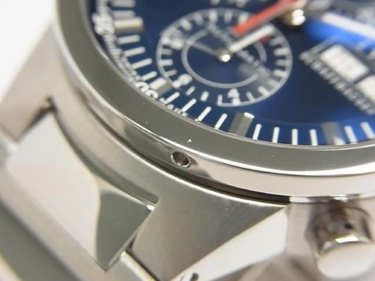 IWC GST Chronograph Rattrapante blue Dial 3715-008 Mens 193686797 hannari-shop