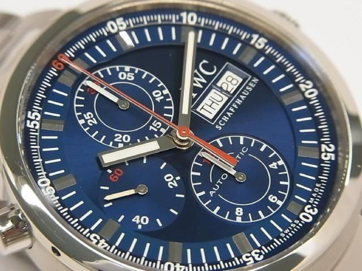 IWC GST Chronograph Rattrapante blue Dial 3715-008 Mens 193686797 hannari-shop