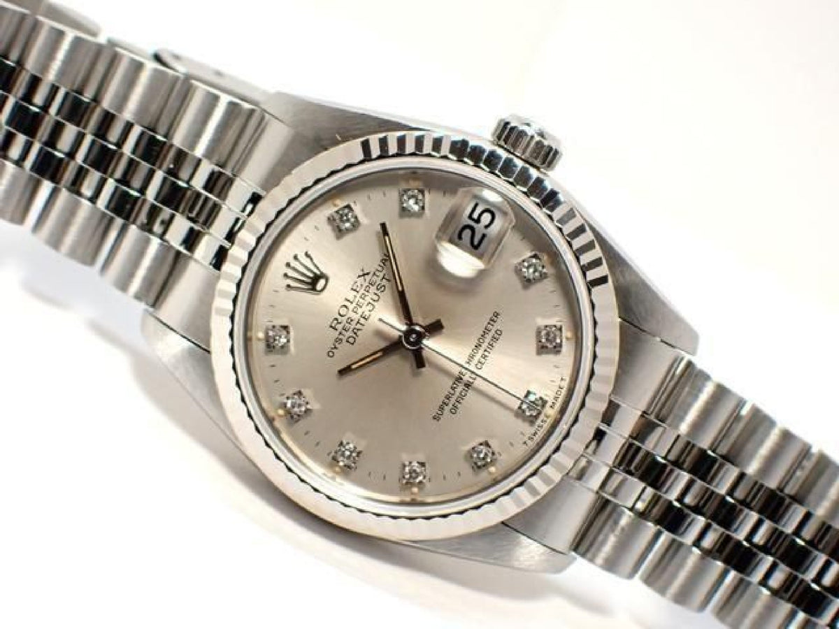 ROLEX Datejust boys silver 10P diamond index '92 Mens 193729216 hannari-shop