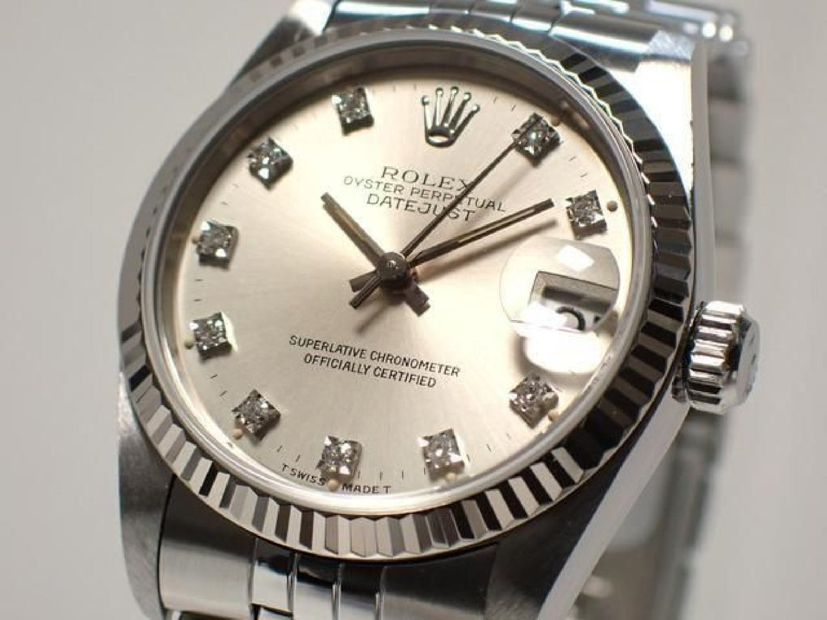 ROLEX Datejust boys silver 10P diamond index '92 Mens 193729216 hannari-shop