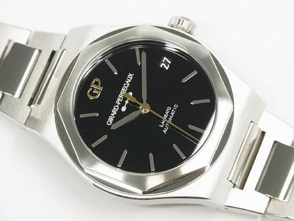 GIRARD PERREGAUX Laureato 42 MM black Onyx 81010-11-636-11A 188 Lot Limited Mens 193800388 hannari-shop