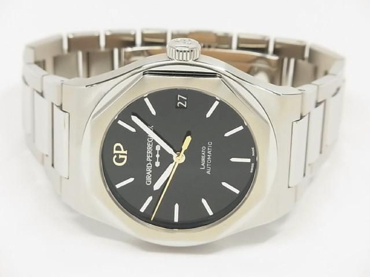 GIRARD PERREGAUX Laureato 42 MM black Onyx 81010-11-636-11A 188 Lot Limited Mens 193800388 hannari-shop
