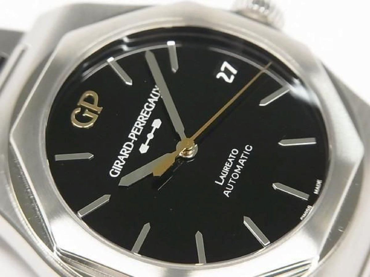GIRARD PERREGAUX Laureato 42 MM black Onyx 81010-11-636-11A 188 Lot Limited Mens 193800388 hannari-shop