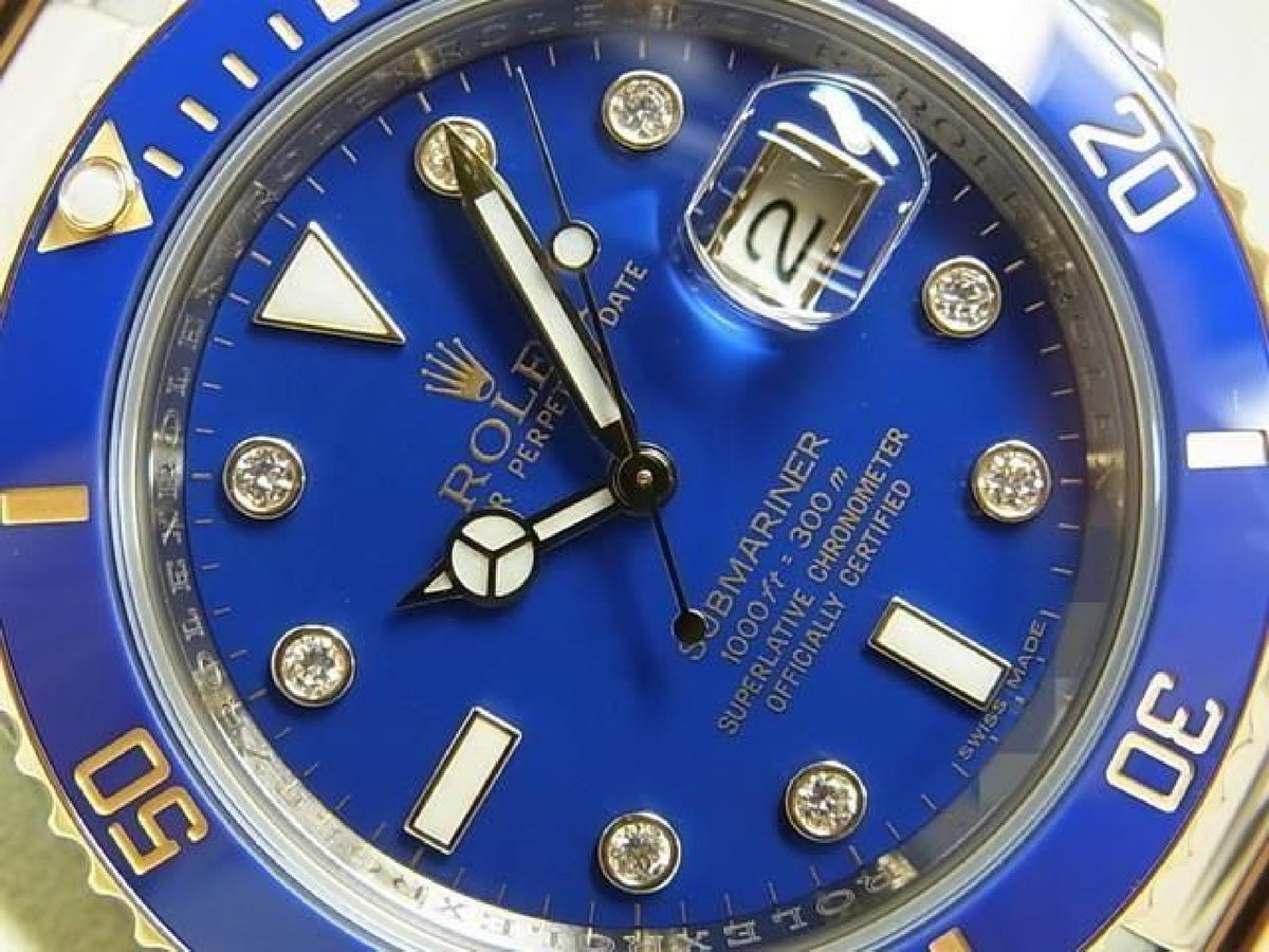 ROLEX Submariner date SS xYG blue8P diamond Ref.116613GLB Mens 193804161 hannari-shop