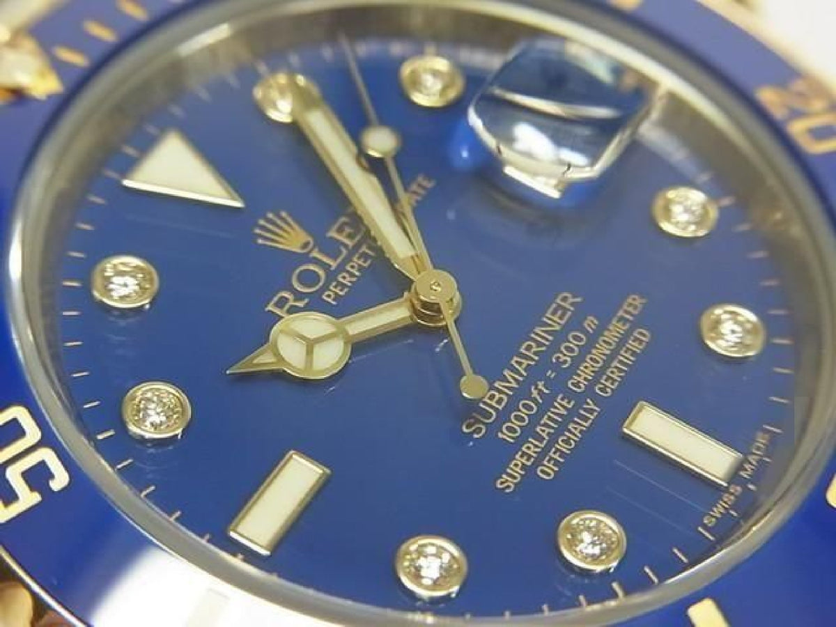 ROLEX Submariner date SS xYG blue8P diamond Ref.116613GLB Mens 193804161 hannari-shop