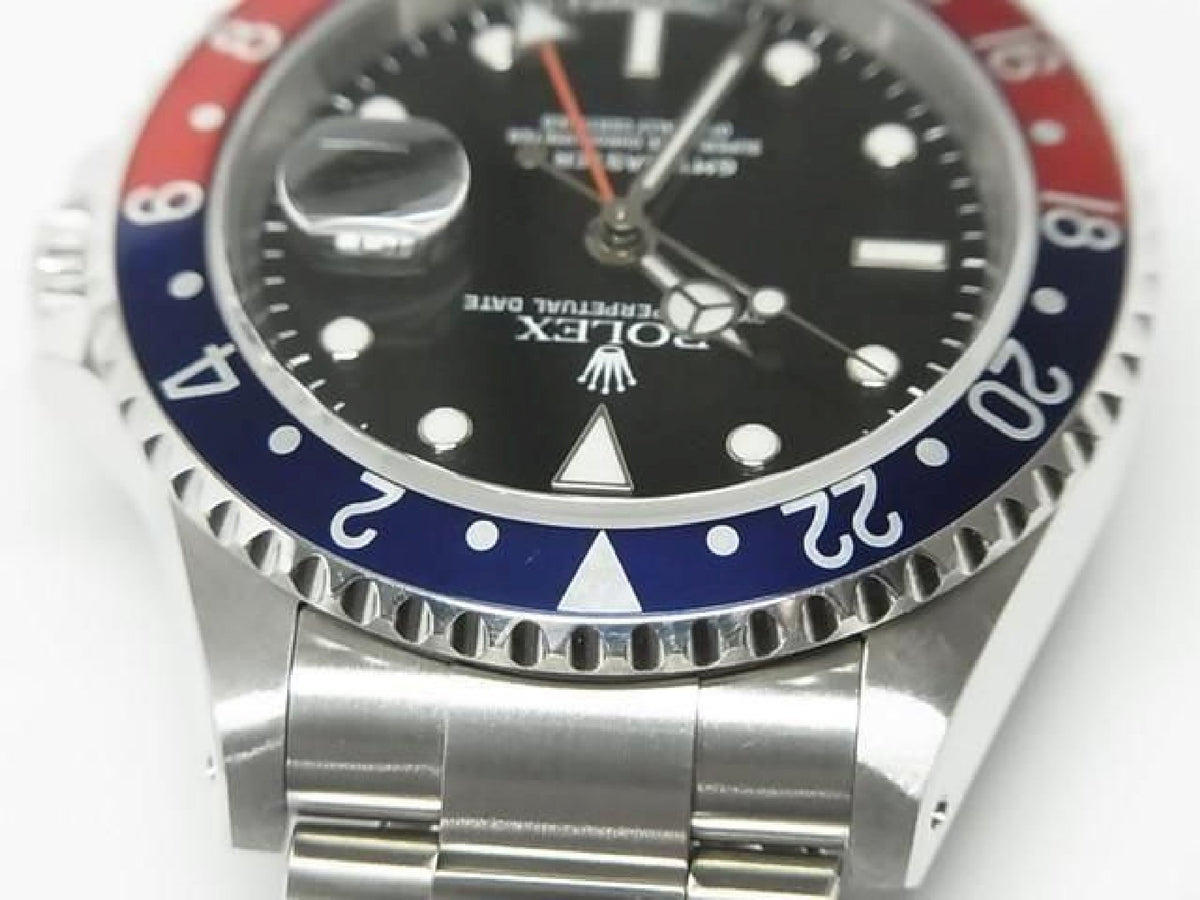 ROLEX GMT MasterII red blue bezel 16710 P series black bezel Mens 193912798 hannari-shop