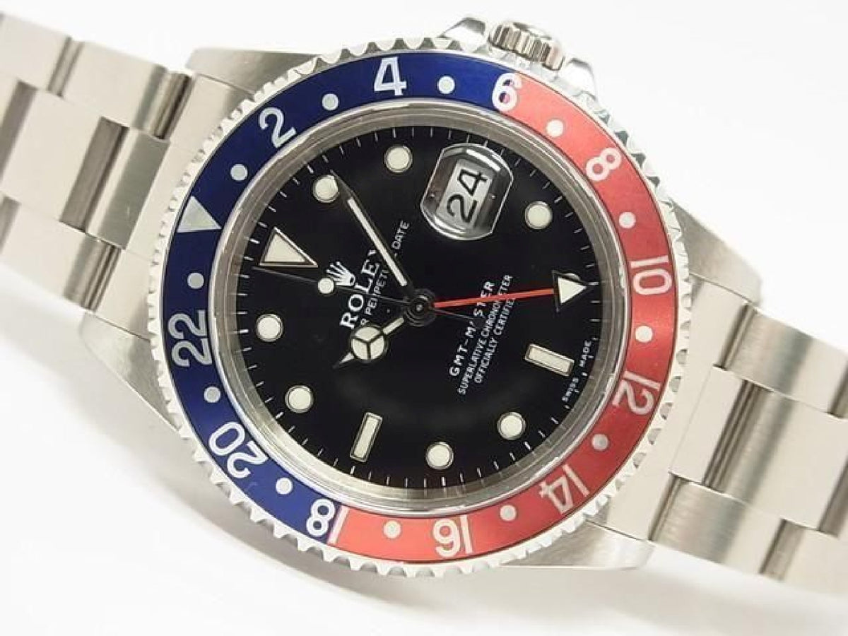 ROLEX GMT Master rode en blauwe bezel 16700 laatsteA Serial heren 193990744 hannari-shop