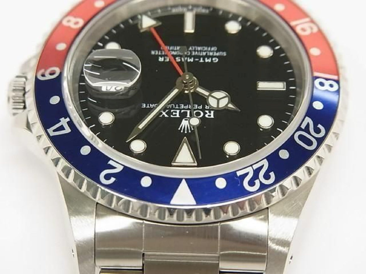 ROLEX GMT Master rode en blauwe bezel 16700 laatsteA Serial heren 193990744 hannari-shop