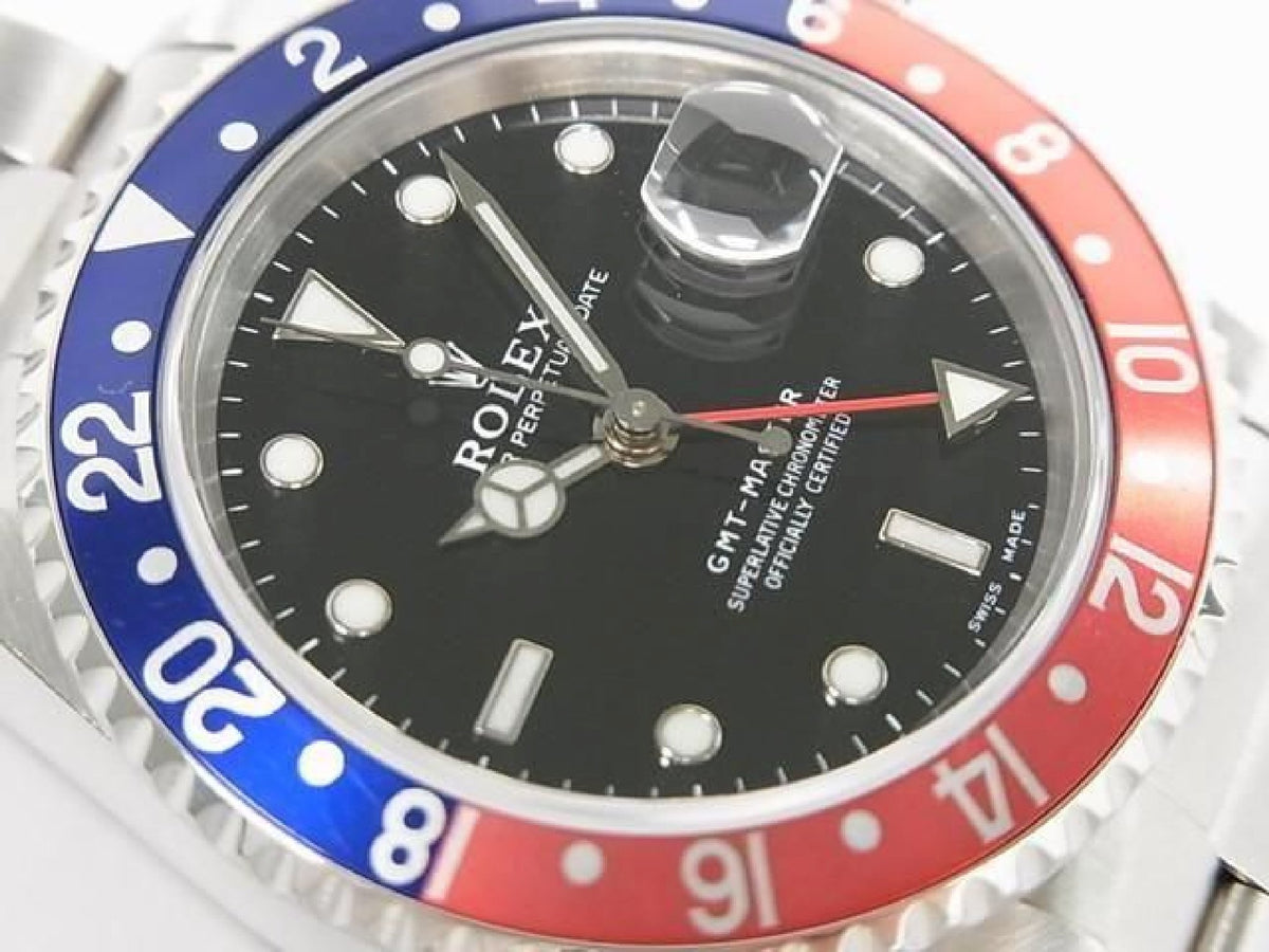 ROLEX GMT Master rode en blauwe bezel 16700 laatsteA Serial heren 193990744 hannari-shop