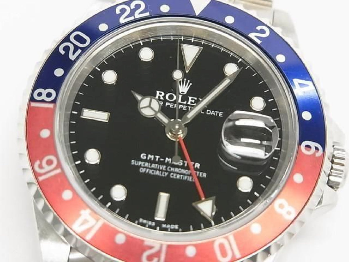ROLEX GMT Master rode en blauwe bezel 16700 laatsteA Serial heren 193990744 hannari-shop