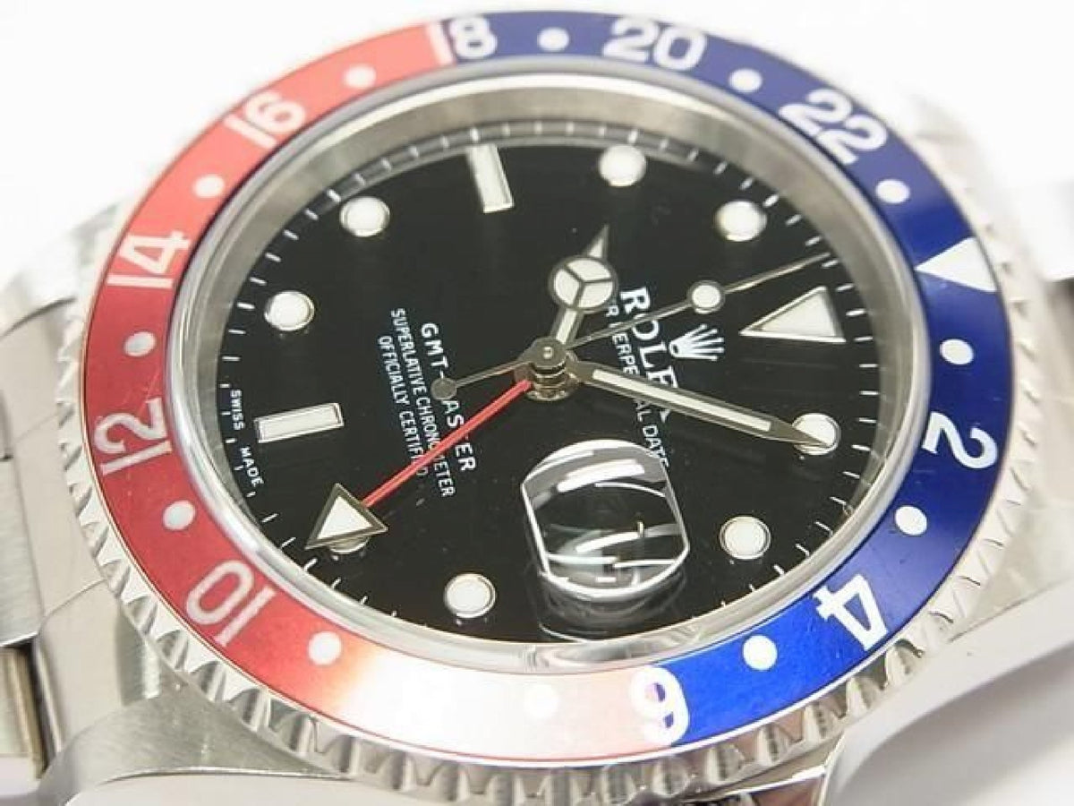 ROLEX GMT Master rode en blauwe bezel 16700 laatsteA Serial heren 193990744 hannari-shop