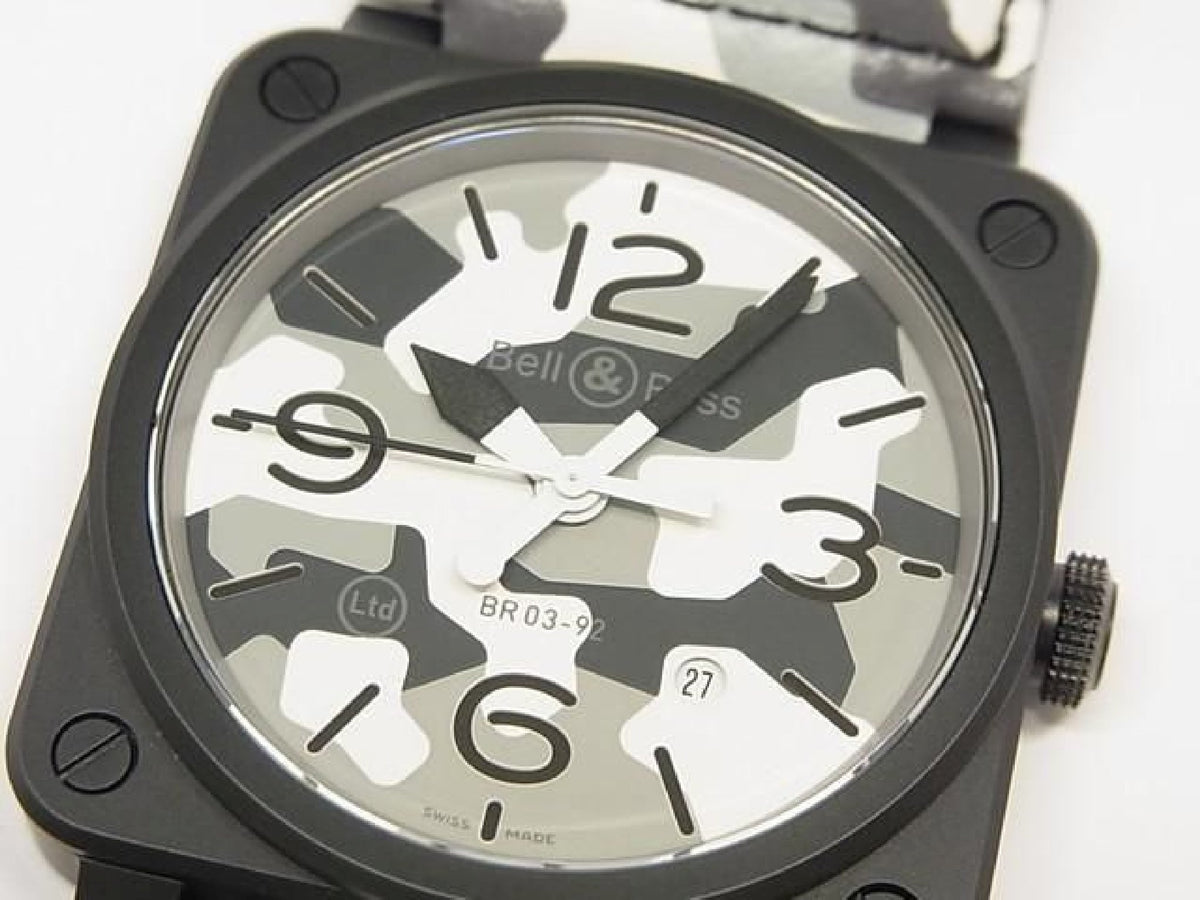BELL & ROSS BR03-92 white Camo BR0392-CG-CE/SCA world Limited99 9 Lots Mens 194188177 hannari-shop