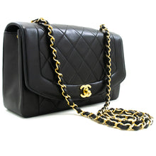 CHANEL Diana Flap Chain Shoulder Bag Black Quilted Lambskin Purse n76 hannari-shop