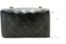 CHANEL Diana Flap Chain Shoulder Bag Black Quilted Lambskin Purse n76 hannari-shop