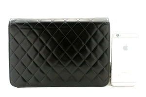 CHANEL Chain Shoulder Bag Clutch Black Quilted Flap Lambskin Purse p14 hannari-shop