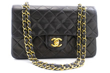 CHANEL Classic Double Flap 9" Chain Shoulder Bag Black Lambskin p90 hannari-shop
