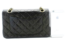CHANEL Classic Double Flap 9" Chain Shoulder Bag Black Lambskin p90 hannari-shop