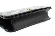 CHANEL Full Flap Chain Shoulder Bag Clutch Black Quilted Lambskin p86 hannari-shop