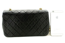 CHANEL Full Flap Chain Shoulder Bag Black Quilted Lambskin Leather p07 hannari-shop
