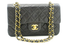 CHANEL Classic Double Flap 9" Chain Shoulder Bag Black Lambskin n70 hannari-shop