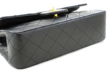 CHANEL Classic Double Flap 9" Chain Shoulder Bag Black Lambskin n70 hannari-shop