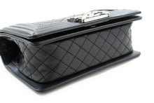 CHANEL Small Boy Chain Shoulder Bag Black Quilted Flap Calfskin p93 hannari-shop