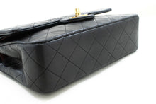 CHANEL Classic Double Flap 9" Chain Shoulder Bag Black Lambskin p57 hannari-shop