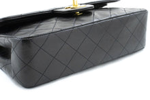 CHANEL Classic Double Flap 9" Chain Shoulder Bag Black Lambskin p98 hannari-shop
