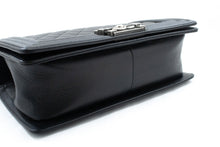 CHANEL Boy Grained Calfskin Chain Shoulder Bag Black Quilted Flap p96 hannari-shop