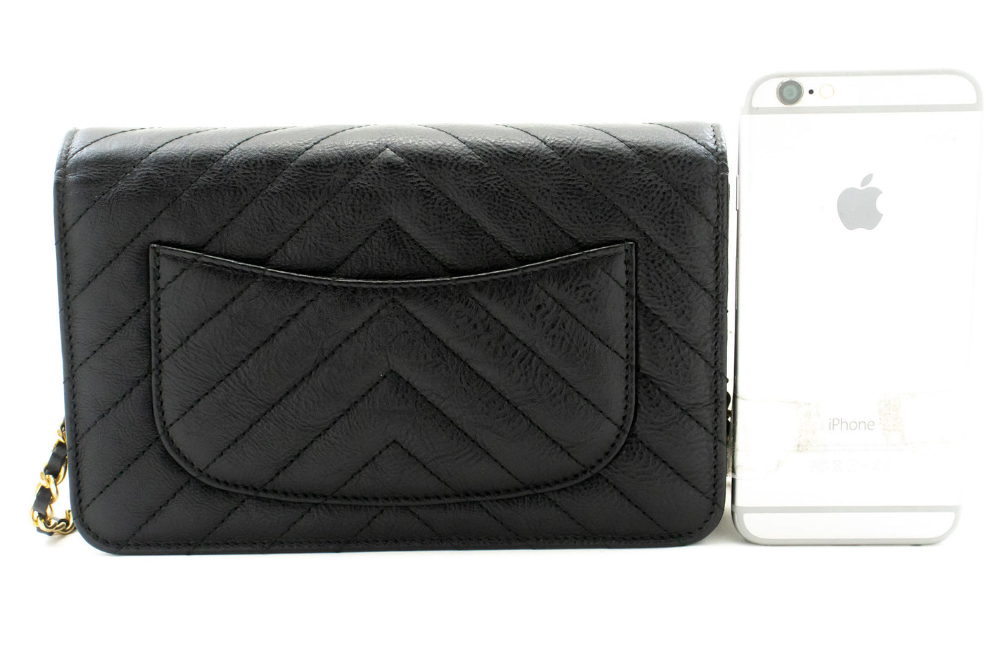 CHANEL V-Stitch Portemonnee Op Ketting WOC Ketting Schoudertas ab2 hannari-shop