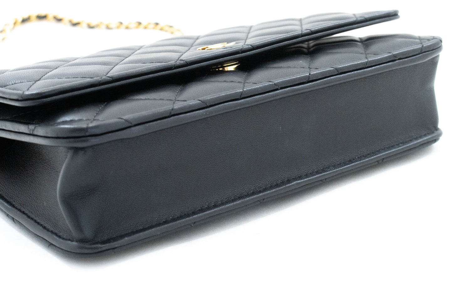 CHANEL Black Classic Wallet On Chain WOC Shoulder Bag Crossbody ae8 hannari-shop