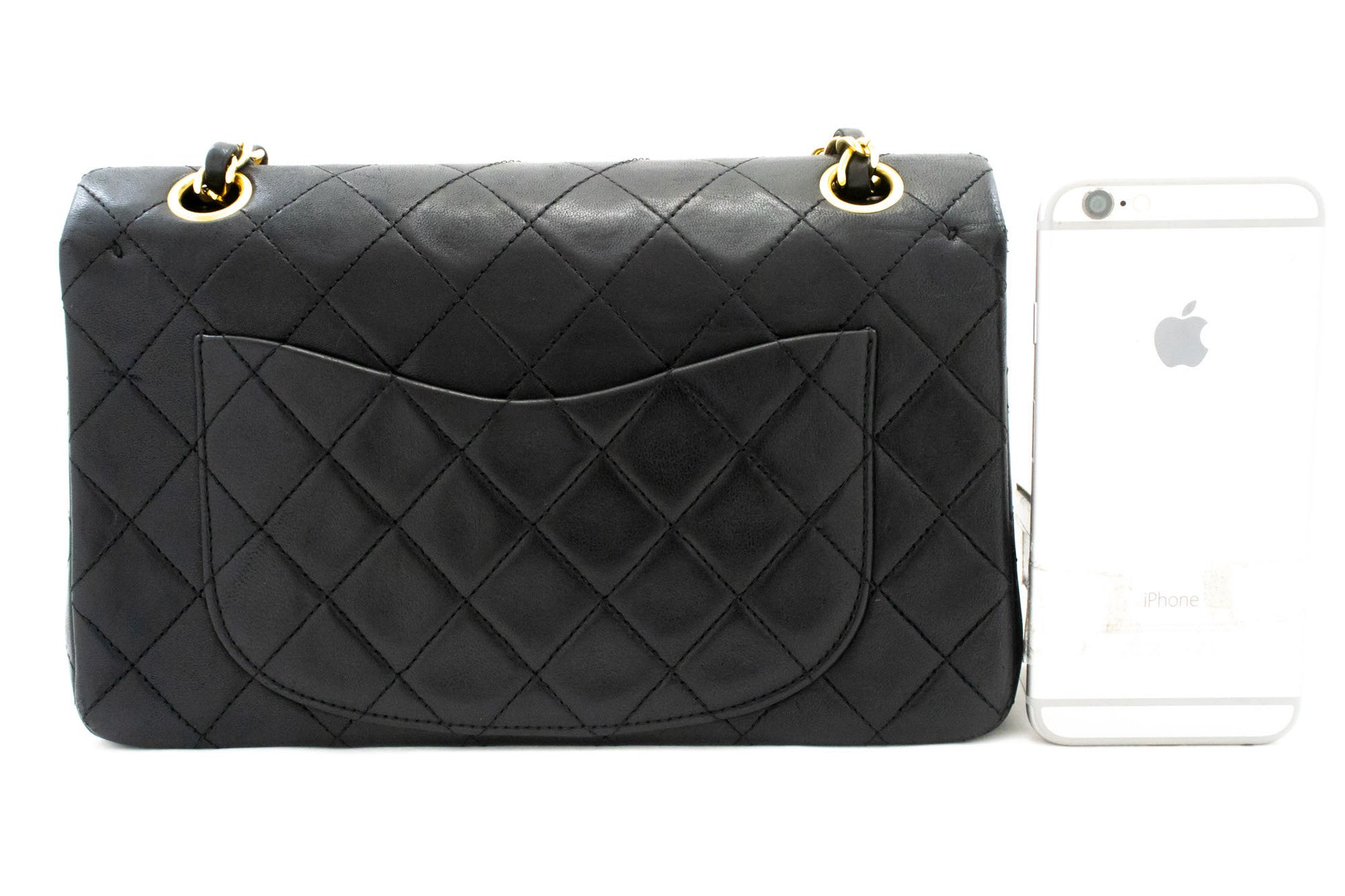 CHANEL Classic Double Flap 9" Chain Schoudertas Zwart Lamsleer ak5 hannari-shop