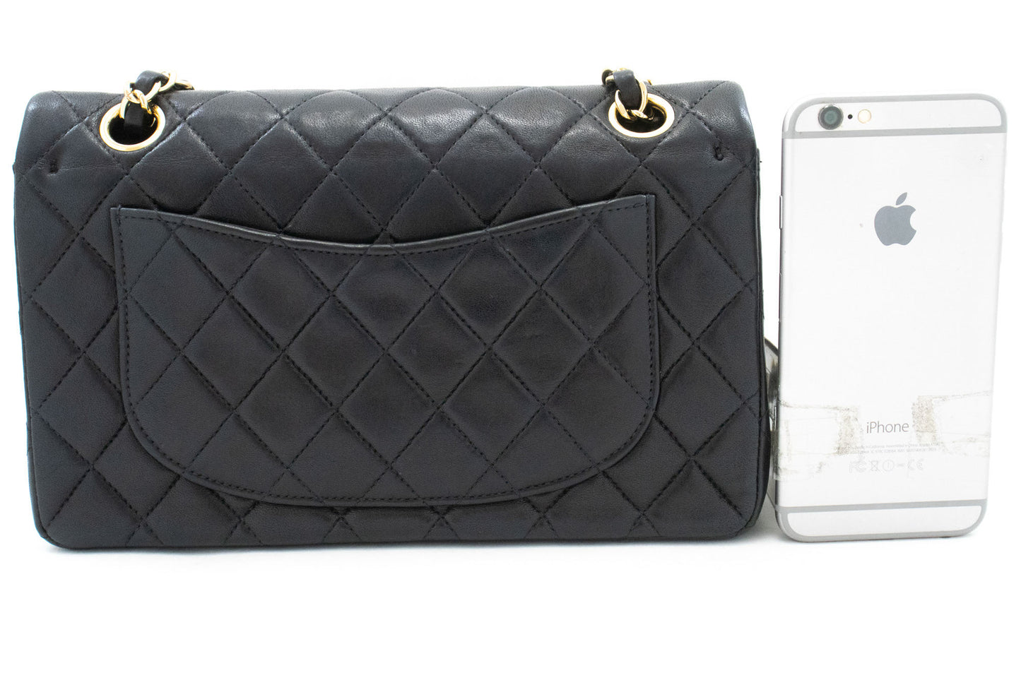 CHANEL Classic Double Flap 9" Chain Schoudertas Zwart Lamsleer ai6 hannari-shop