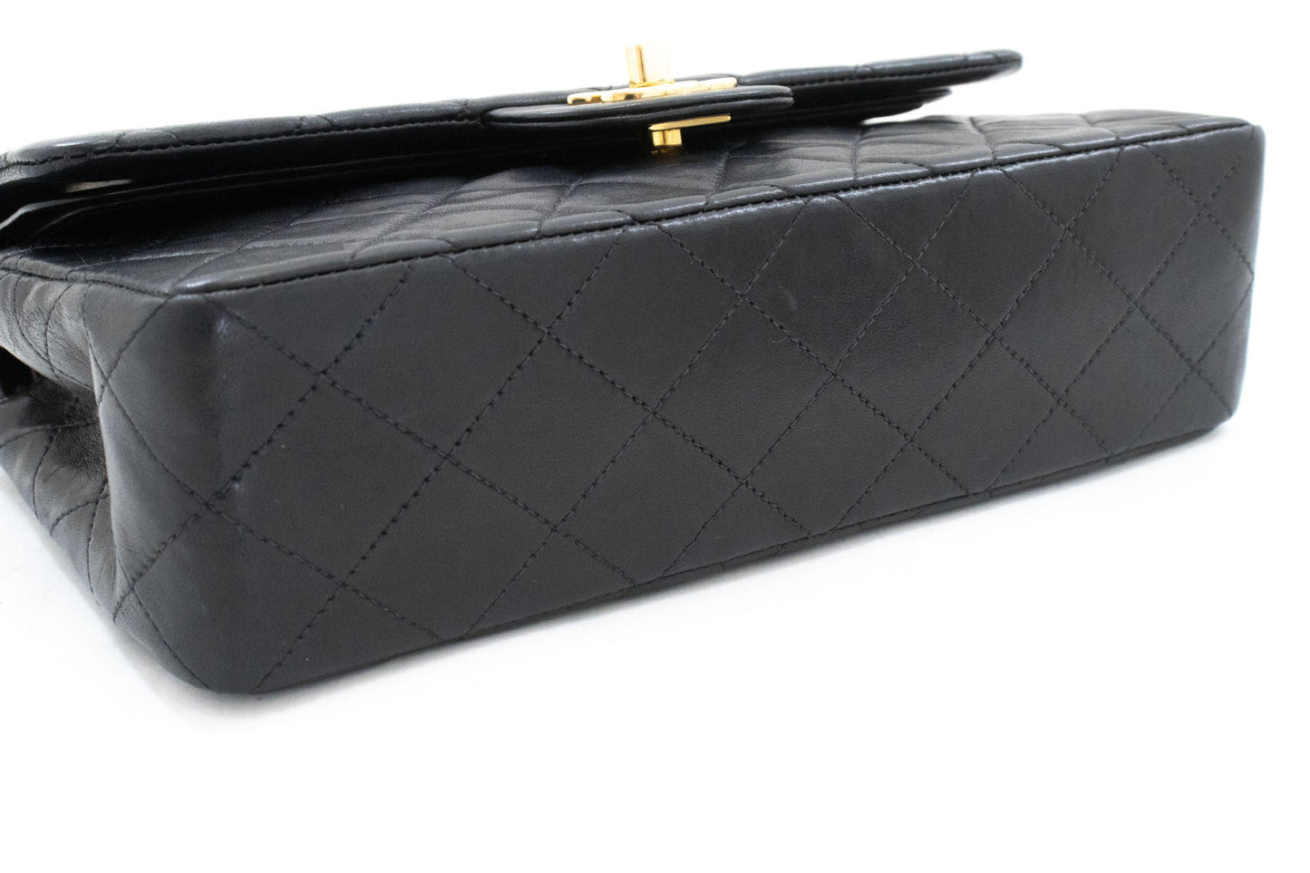 CHANEL Classic Double Flap 9" Chain Schoudertas Zwart Lamsleer ai6 hannari-shop