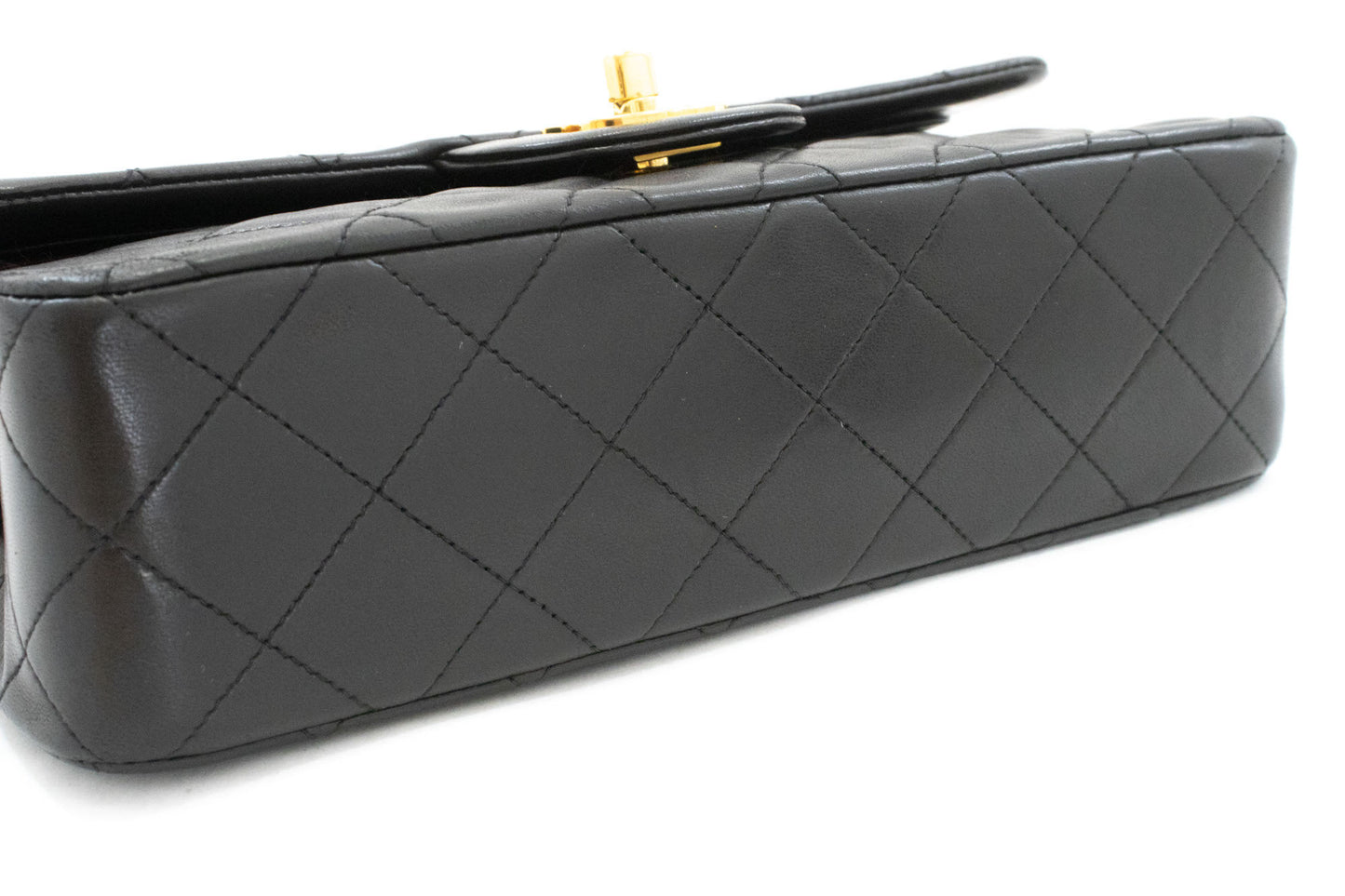 CHANEL Classic Double Flap 9" Chain Schoudertas Zwart Lamsleer ah3 hannari-shop