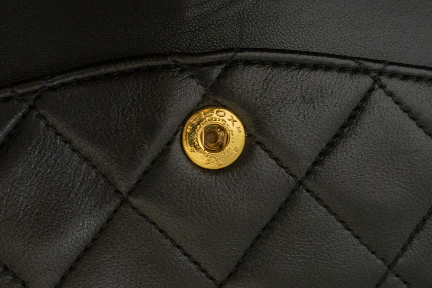CHANEL Classic Double Flap 10" Chain Shoulder Bag Black Lambskin am1 hannari-shop
